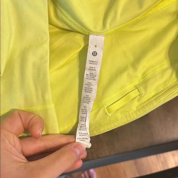 Lululemon Athletica Yellow Athletic Shorts High-Rise Lined - Picture 2 of 5